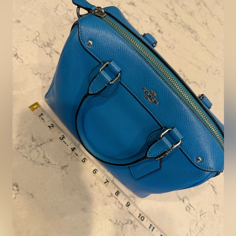 Coach Mini Bennett Satchel in Lapis Blue Leather Crossbody - Picture 7 of 11
